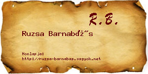 Ruzsa Barnabás névjegykártya