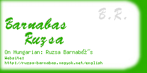 barnabas ruzsa business card